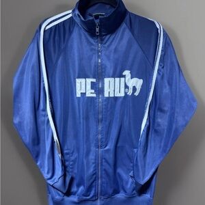 Peru National Team Men’s Jacket Jersey Size S Blue White Soccer Cuy-Arts.Com